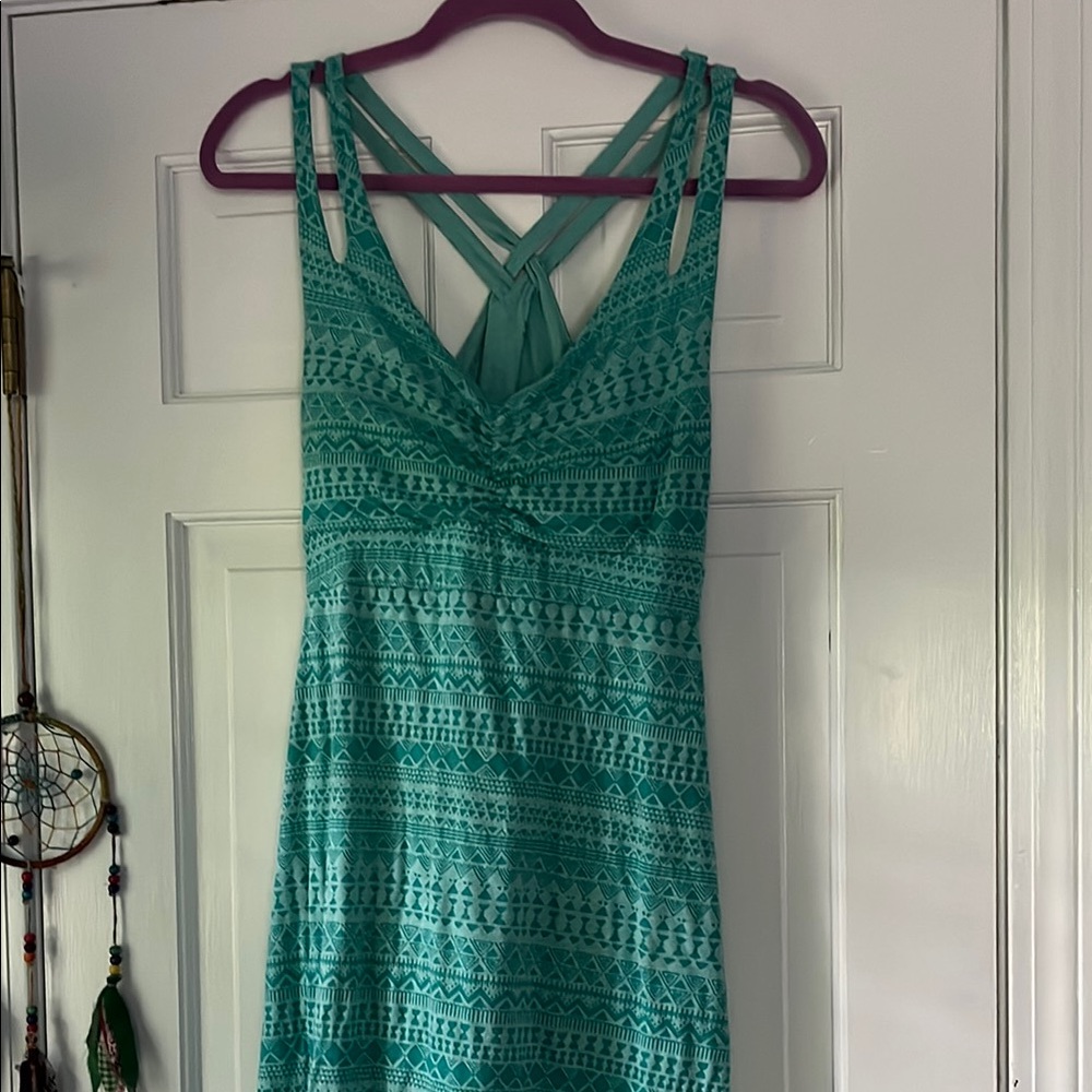 Dakini Green Ruched Sleeveless Sundress